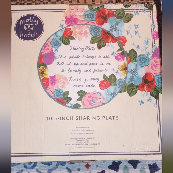 NWT Molly Hatch Floral Sharing Plate - Picture 7 of 7